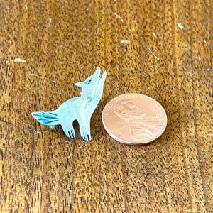Silver coyote brooch